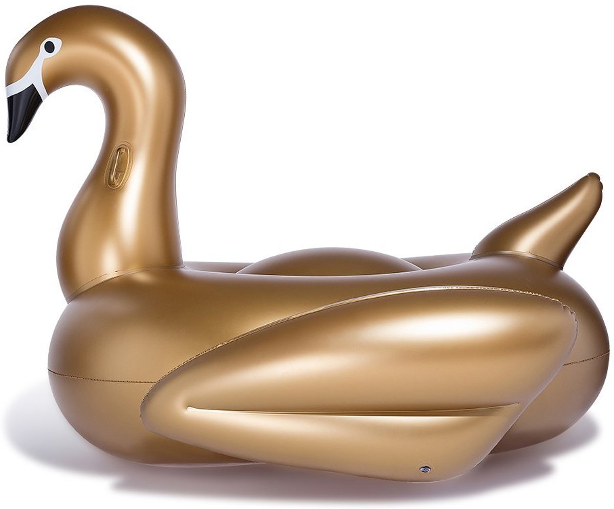 Zwaan Gans Eend Goud  opblaasbaar | inflatable goose gold | groot | Summer Fun | Water floating Row | 195*140*127CM